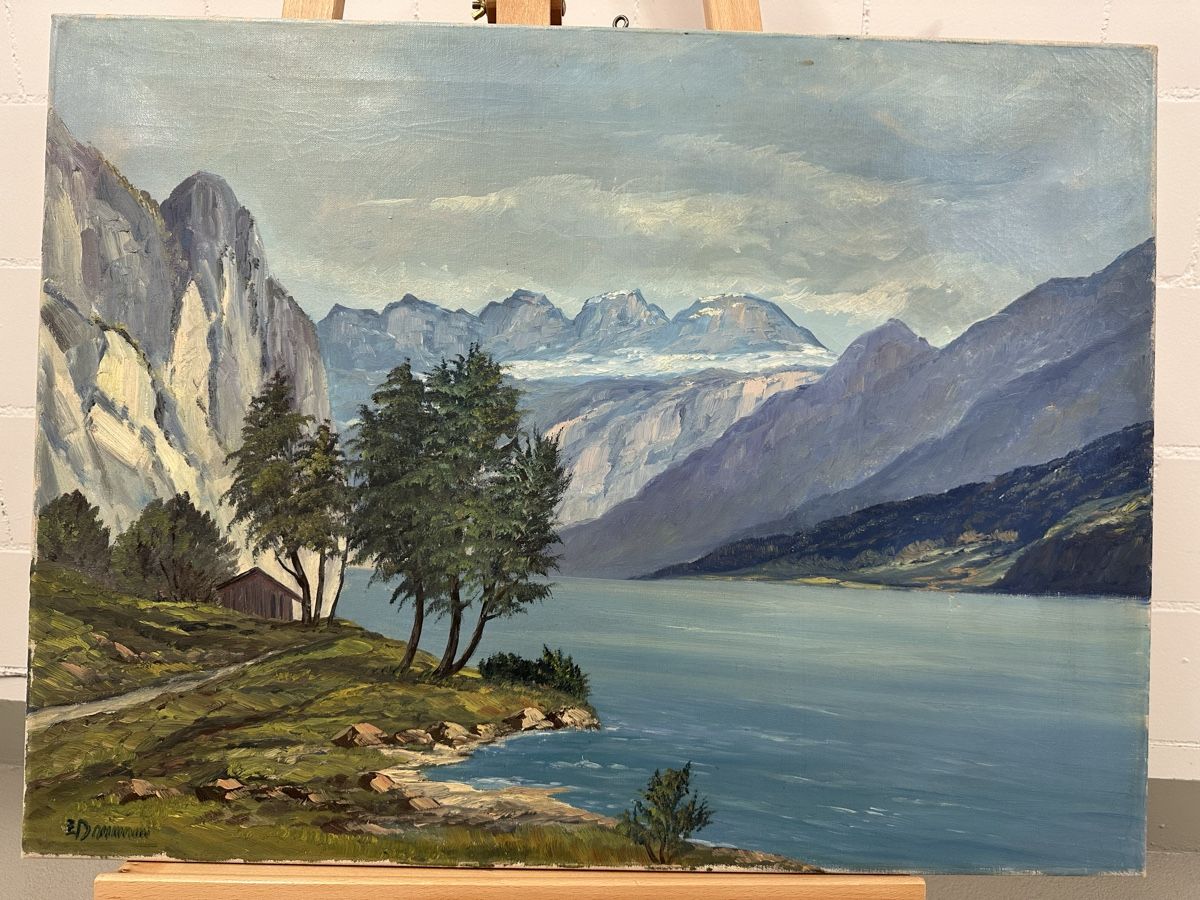 Dipinti: Gemälde Alpenlandschaft Walensee – Usato da Ebikon venduto da Gaenggeliwaar