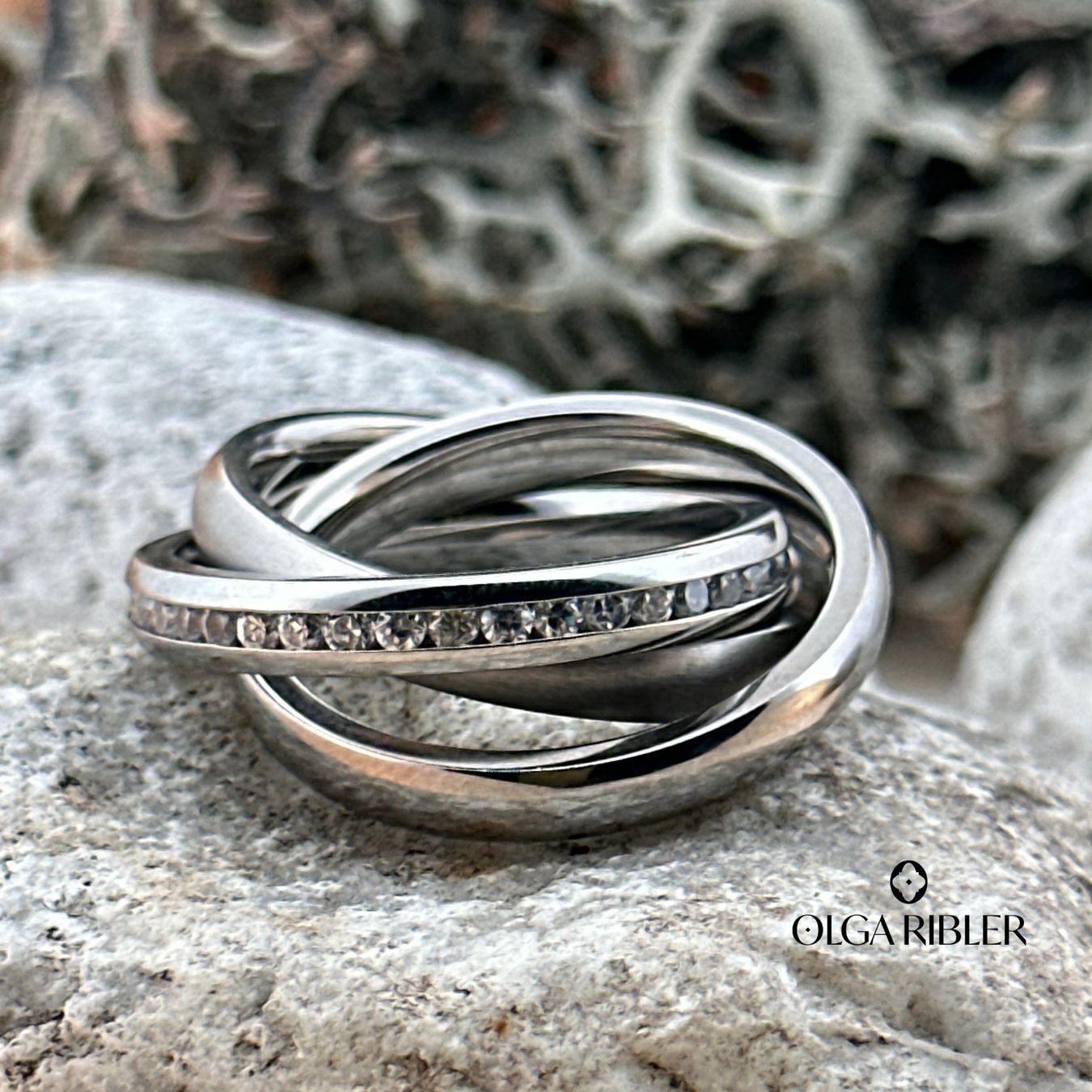 Olga Ribler Ringe: Edelstahl 3fach mit Zirkonia,  Ringgrösse 58 – Neu (gemäss Beschreibung) aus Luzern von Schmuckoutlet 4