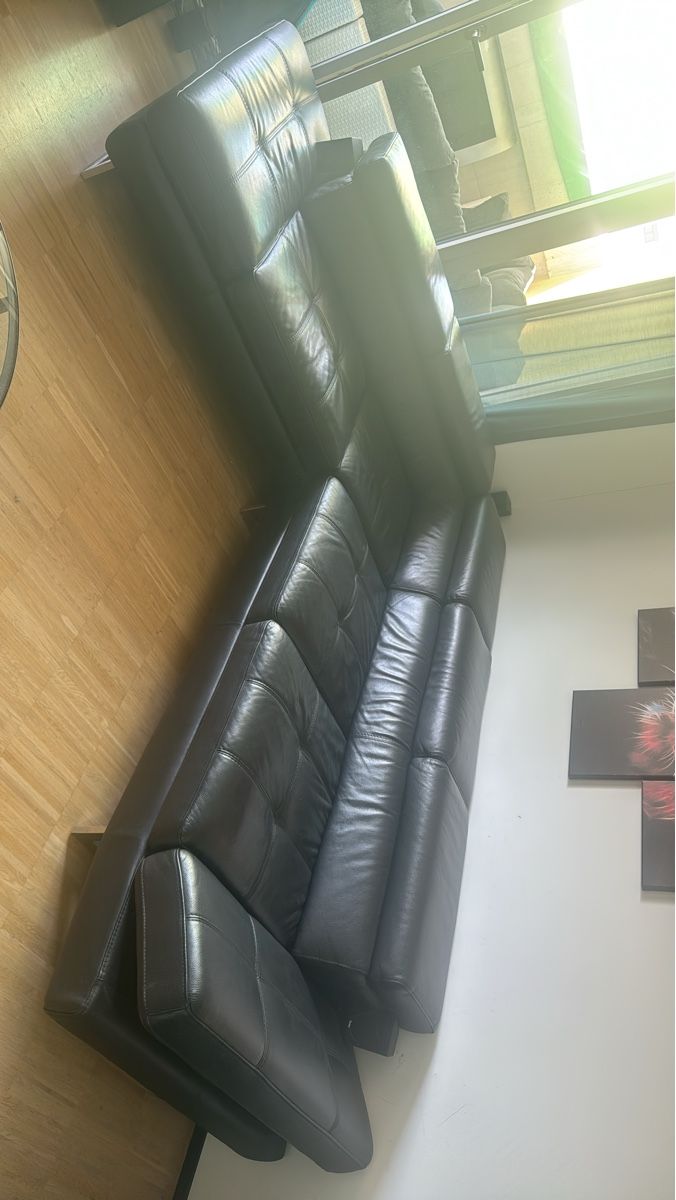 Sofas: Ecksofa Leder schwarz gebraucht – Gebraucht aus Schlieren von Elgabriloco