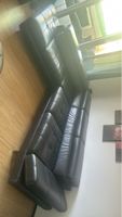Ecksofa Leder schwarz gebraucht