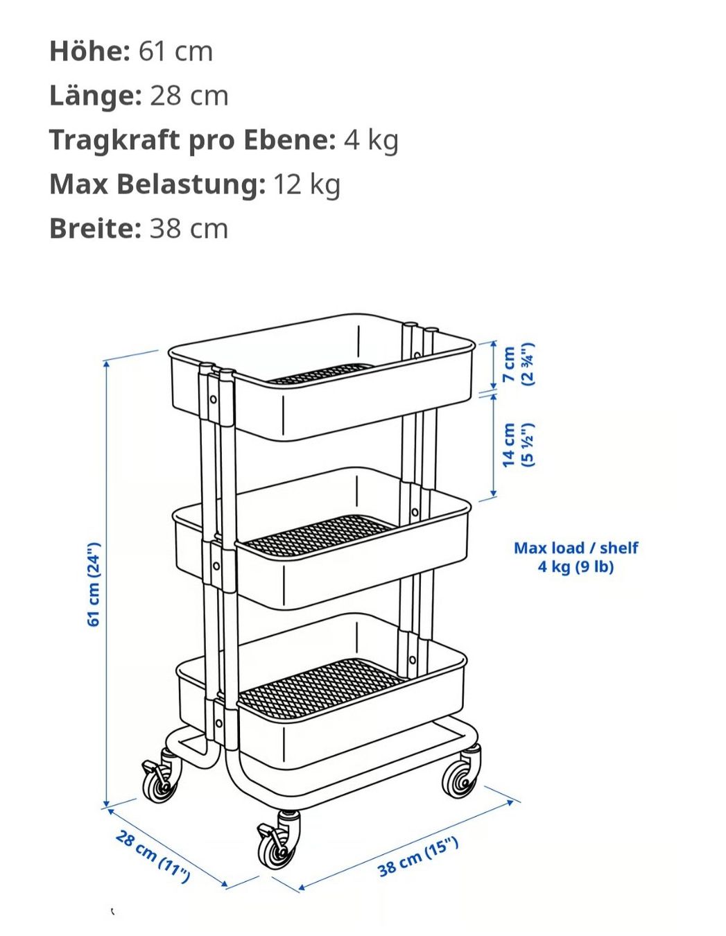 Ikea Carrelli di servizio: Schwarzer Servier/Küchenwagen, top Zustand! – Usato da Zug venduto da LERO 2