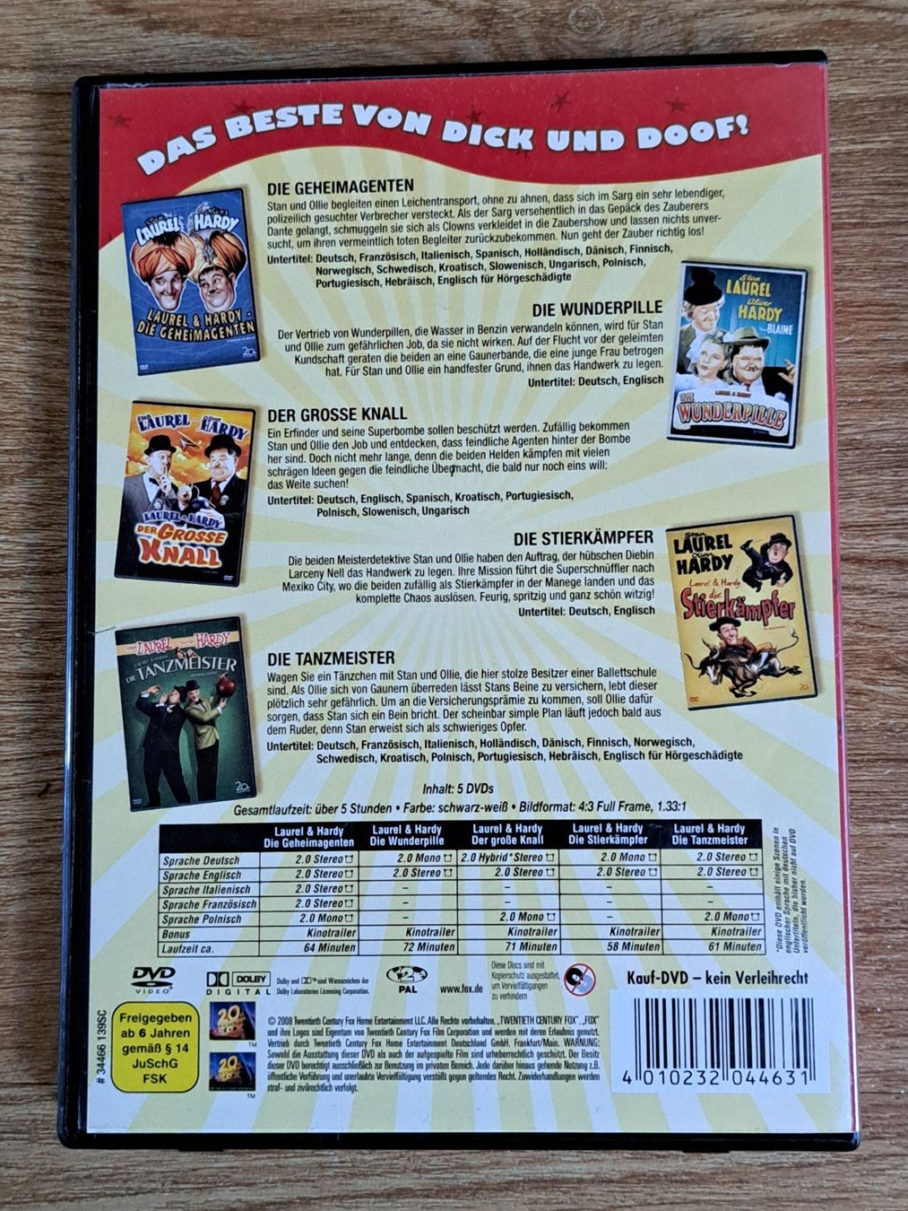 Alle DVDs: Die Laurel und hardy Collection, Box Set mit 5 Discs – Gebraucht aus Unterseen von Kanica 1