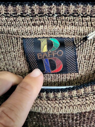 Pulls & Sweat-shirts: Vintage BAFFO Brauner Pullover mit geometrischem Muster - – D'occasion à Zug par vinokilo 4