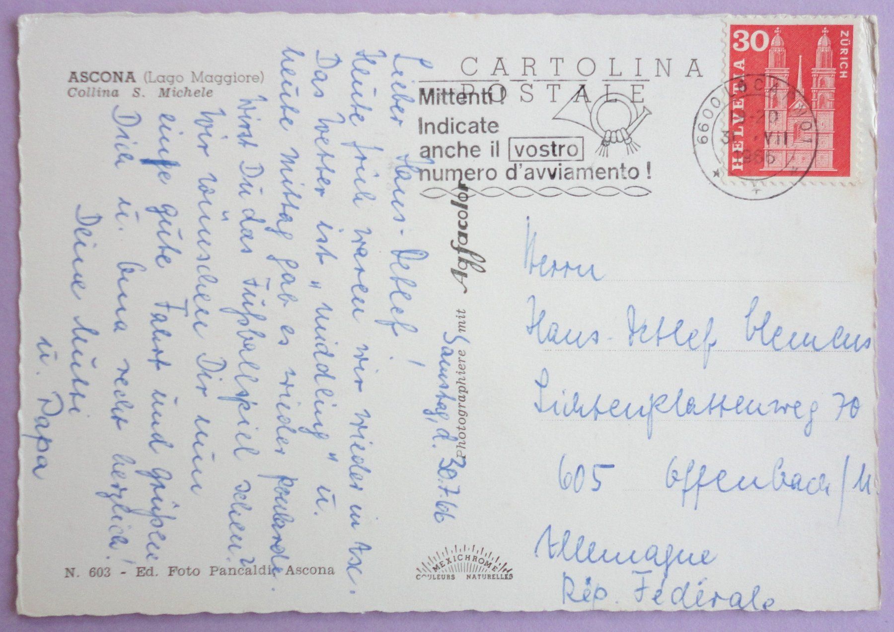Cartes postales: Ascona - Collina S. Michele – D'occasion à Fétigny par Billy2miny 1