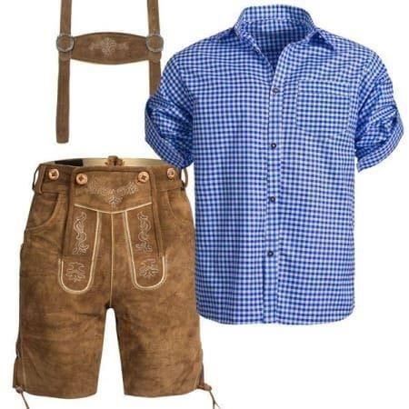 +Trachtenset Trachtenlederhose Hellbraun
