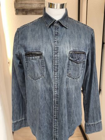 Esprit Denim Jeanshemd blau Grösse XL Baumwolle