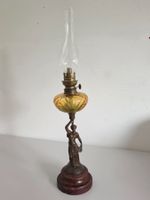 Antike Petrollampe - Figurenfuss - Frankreich um 1900