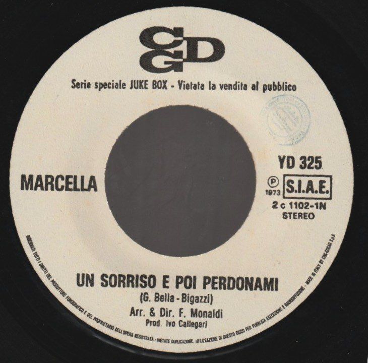 Dischi in vinile: 7 " BELLA MARCELLA / CATERINA CASELLI UN SORRISO E POI PERDO – Usato da Vezia venduto da Aquarius_Age