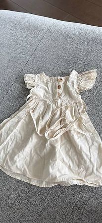 Kinderkleid Baumwolle beige Grösse 74 neu