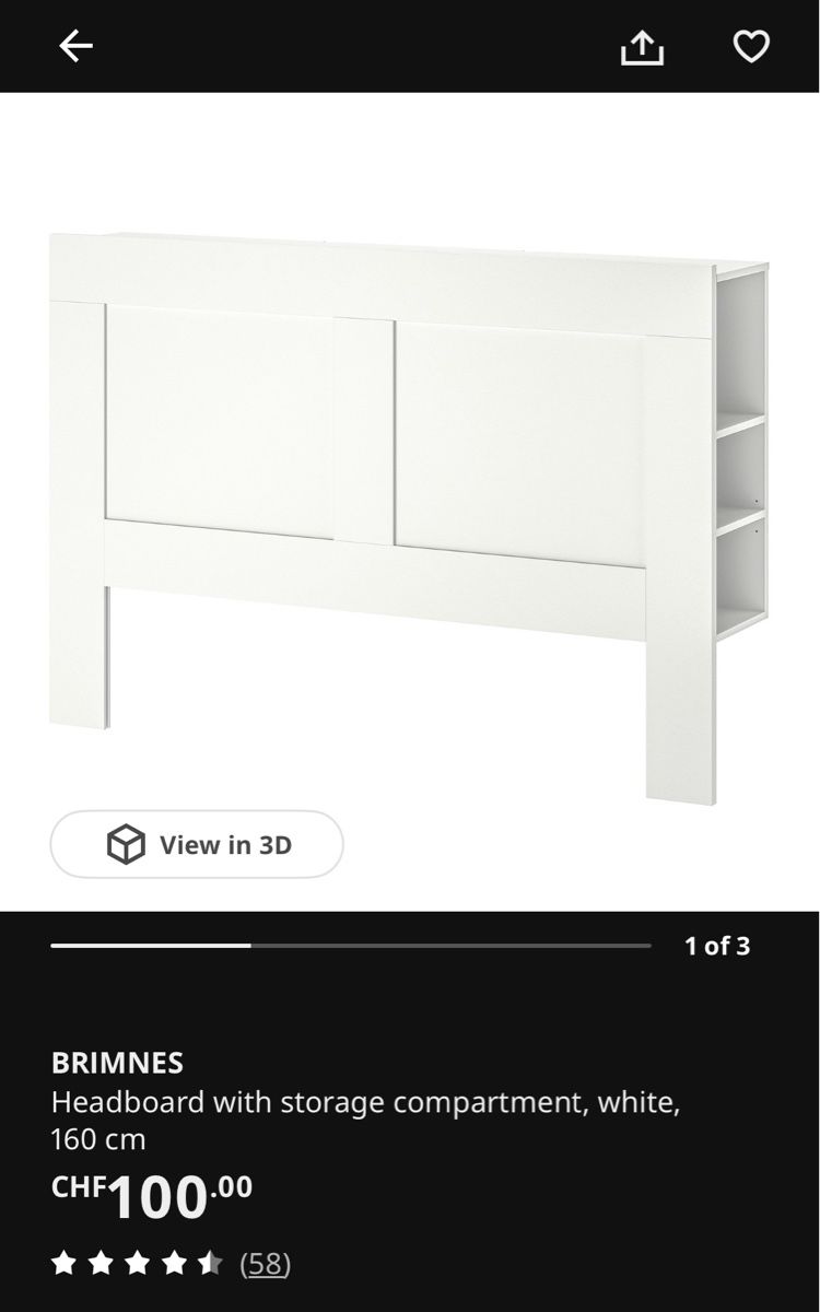 Letti: Ikea Brimnes headboard 160cm – Nuovo (secondo la descrizione) da Kriens venduto da voz_57zg