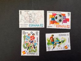 Fussball WM 82 Spanien 4 Einzel-Marken  Luxus ** (2339)