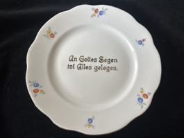 Teller "An Gottes Segen" Porzellan Suisse Langenthal