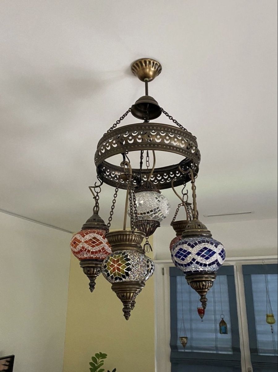 Lampadari & plafoniere: Orientalische Mosaiklampe aus Messing – Usato da Malters venduto da Fereros01 4