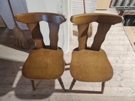 2 Vintage Stühle Holzstühle Esszimmerstühle Retro 4789