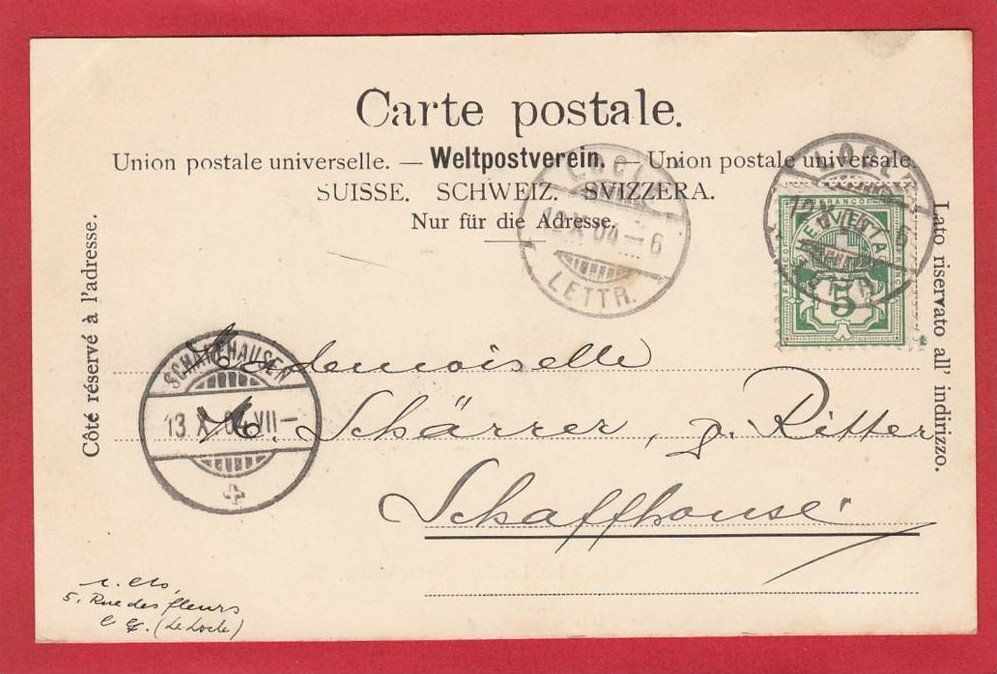 Cartoline postali: LE LOCLE JARDIN PUBLIC – Usato da Grüningen venduto da Kartenlaube 1