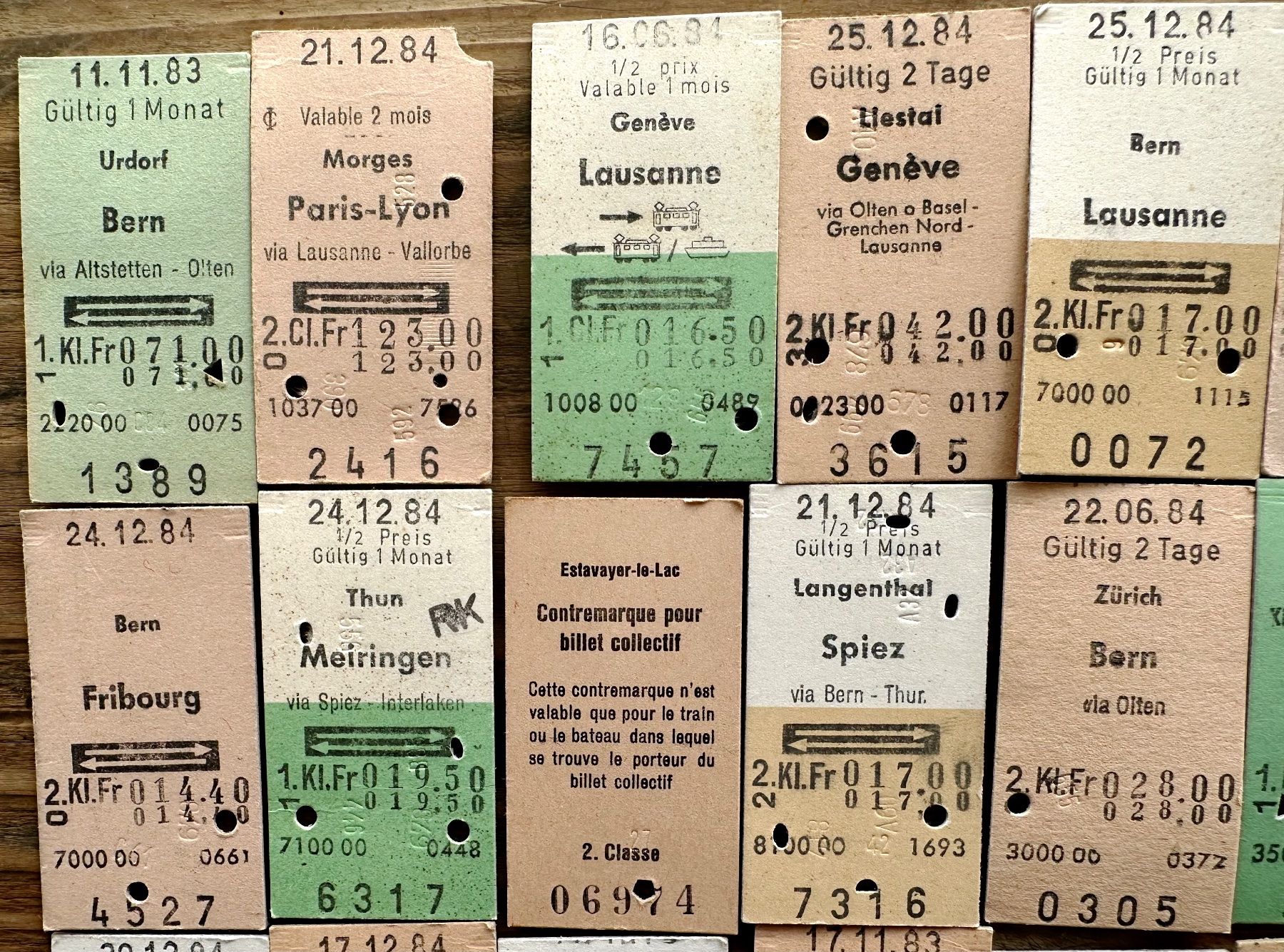 Billets: 20 Top Billette, SBB, Tickets Edmondsche Kartonbillette – D'occasion à Seltisberg par quadartswiss 1