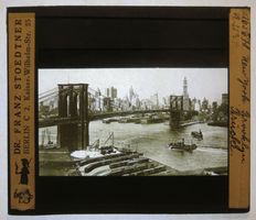 Glasdia USA New York: Brooklyn Bridge (II), um 1920