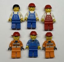 6 LEGO Bauarbeiter Figuren Set Konvolut Bauarbeiter👷‍♂️