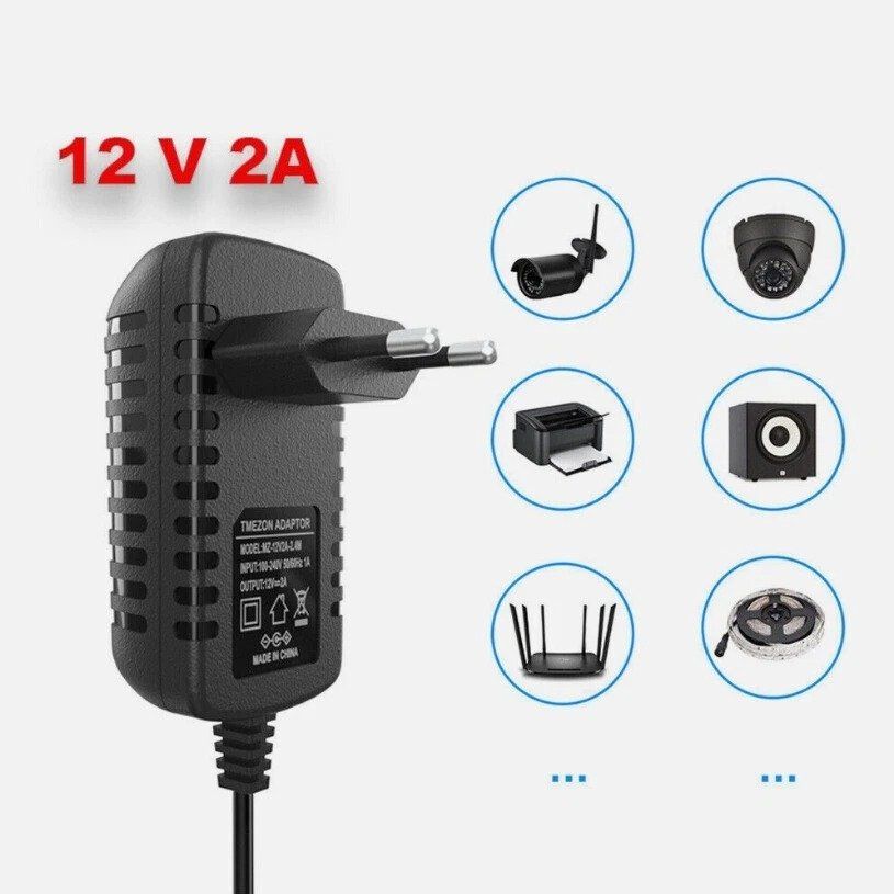 Caricatori & Batterie: Power 12V 2A AC/DC 24W Transformator Adapter Ladegerät – Nuovo (secondo la descrizione) da Kirchdorf AG venduto da csnmclub 2