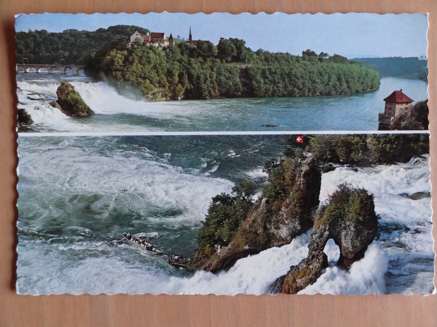 Cartoline postali: Rheinfall - bei Neuhausen - 1963 – Usato da St Léonard venduto da Riglin