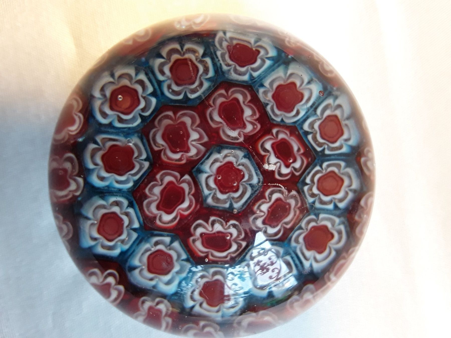 Murano Gläser: Alte Millefiori Briefbeschwerer Blau-Rot – Gebraucht aus Zürich von sanwit 5