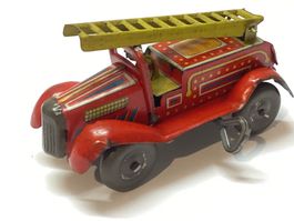 Altes Blechspielzeug Feuerwehrauto, Penny Toy, Uhrwerk 30er