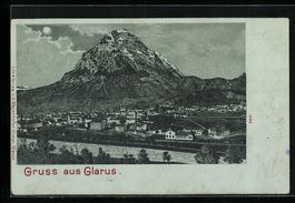 Mondschein-Lithographie Glarus, Teilansi
