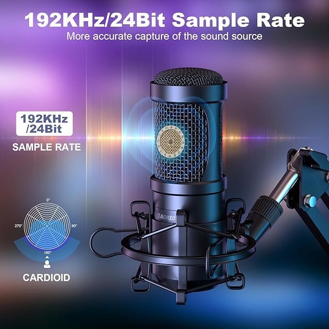 Microfoni: USB Mikrofon Podcasts Mikrofonsets mit Mikrofonständer – Nuovo e nell'imballaggio originale da Herisau venduto da Zevora 1