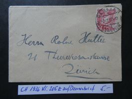 CH 1936 Nr. 205z auf Damenbriefli