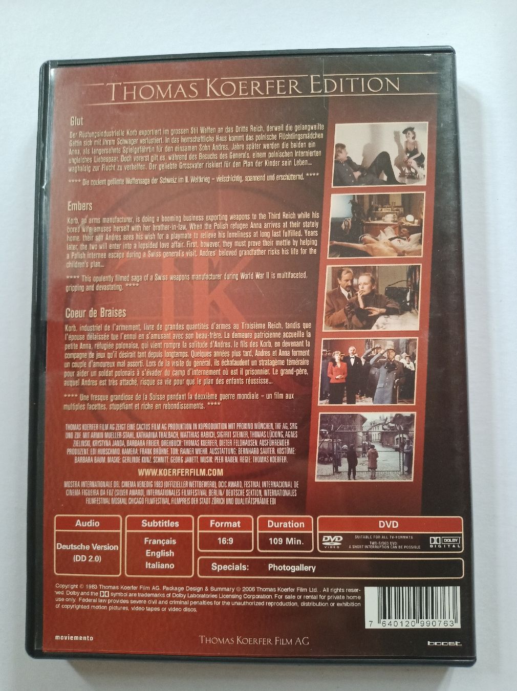 Alle DVDs: DVD Glut - Embers / Coeur de Braises, Thomas Koerfer – Gebraucht aus Tann von Veebee6 1