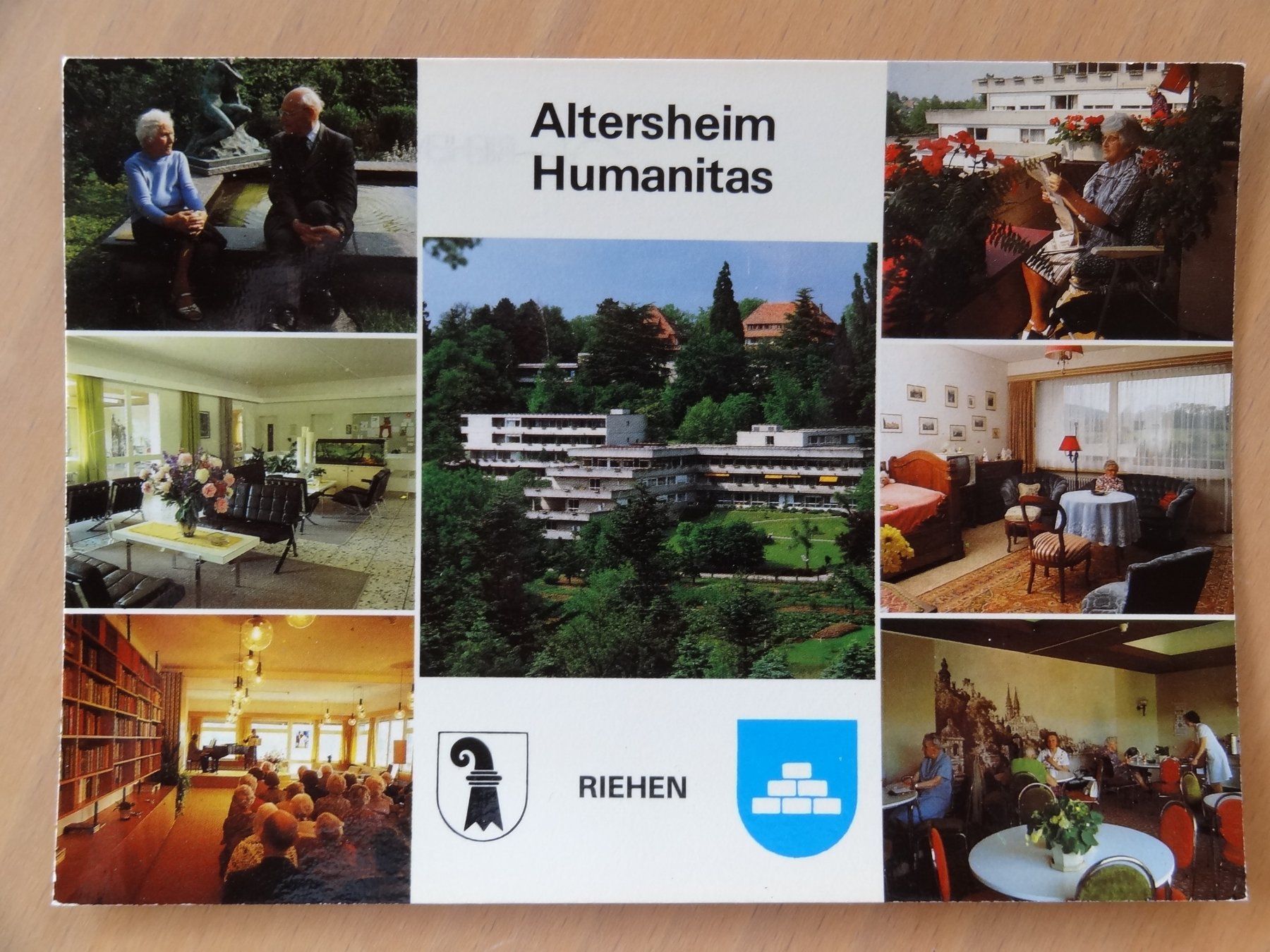 Ansichtskarten: Riehen - Altersheim Humanitas - 1987 – Gebraucht aus St Léonard von Riglin