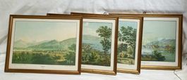 4 Aquatinta Farb Drucke Kunstdrucke Lithos Stiche
