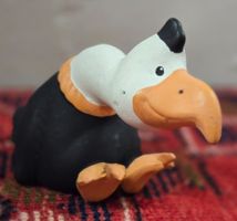 Ausgefallene Deko-Figur «Geier», Handbemalt, RARITÄT!