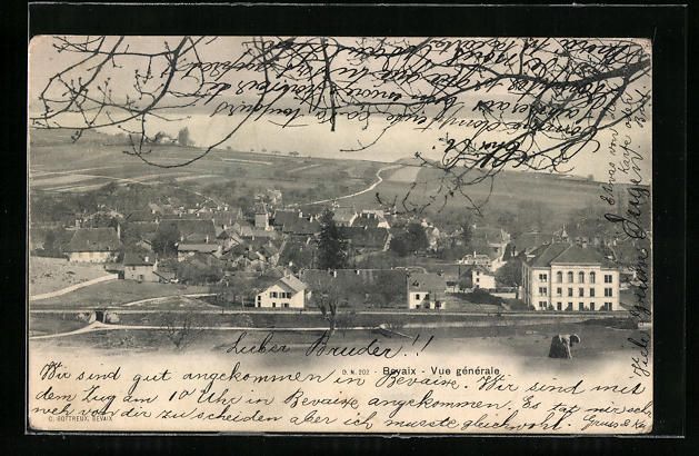 Cartoline postali: AK Bevaix, Vue generale – Usato da Berlin venduto da bartko-reher