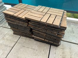 Holzboden Platten 30x30cm Balkon Terrassenbelag gebraucht