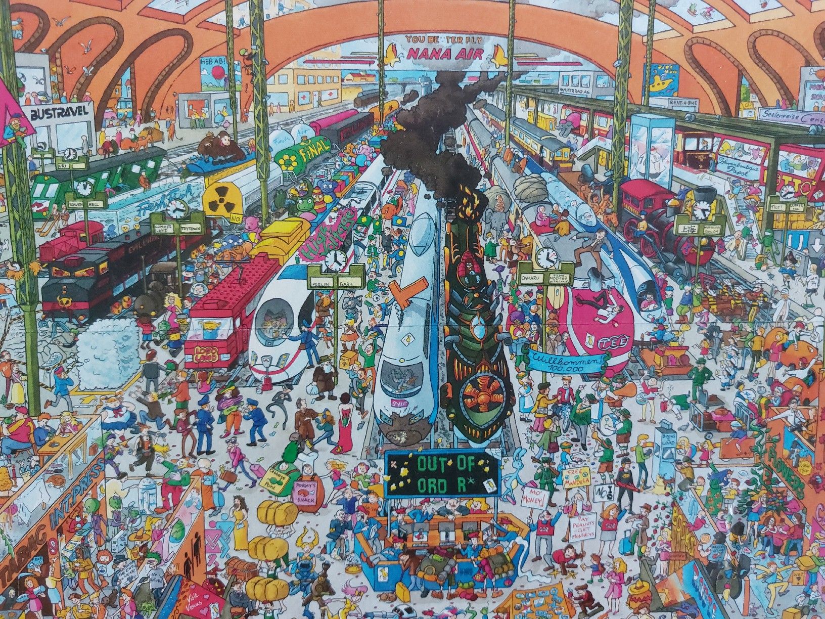 Heye Puzzle: HEYE 2000 Teile Puzzle "SCHÖNE TRAIN STATION" mit Poster – Usato da Baden venduto da BanaBoutique 2