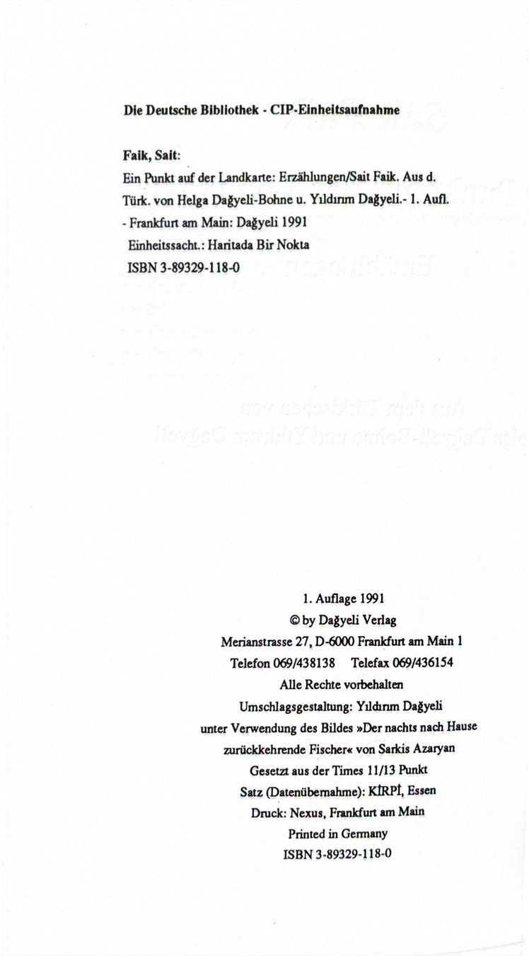 Libri: Faik Sait, Ein Punkt auf der Landkarte – Nuovo (secondo la descrizione) da Sarnen venduto da Livres 2