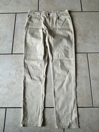 Jeans h'beige, lang, stretch, Gr. 42