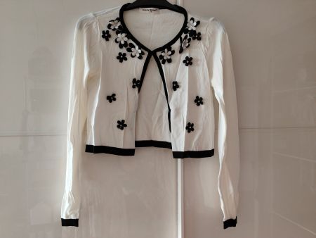 weisses Bolero langarm mit Blumen (Beauty Women) L/LX