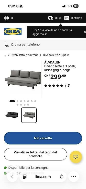 Sofas: Vendesi divano letto IKEA – D'occasion à Lumino par mat_9fdf