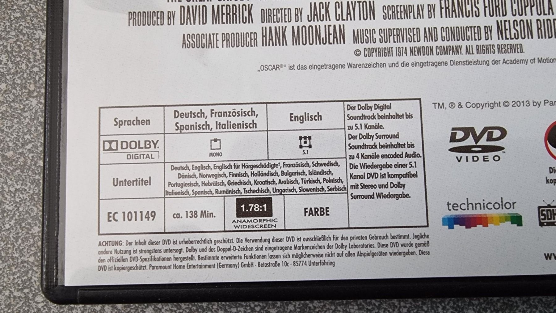 Tutti i DVDs: DVD Der grosse Gatsby / Robert Redford – Usato da Oetwil am See venduto da fineli2 1