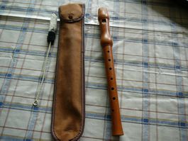 Holz Blockflöte mit Etui & Reinigungsbürste