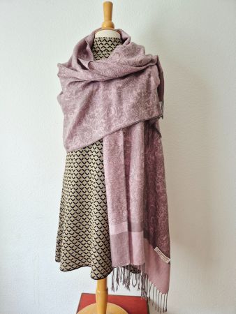 SCHAL TUCH CASHMERE SEIDE VIOLETT, TOP ZU MANTEL JACKE BLAZE