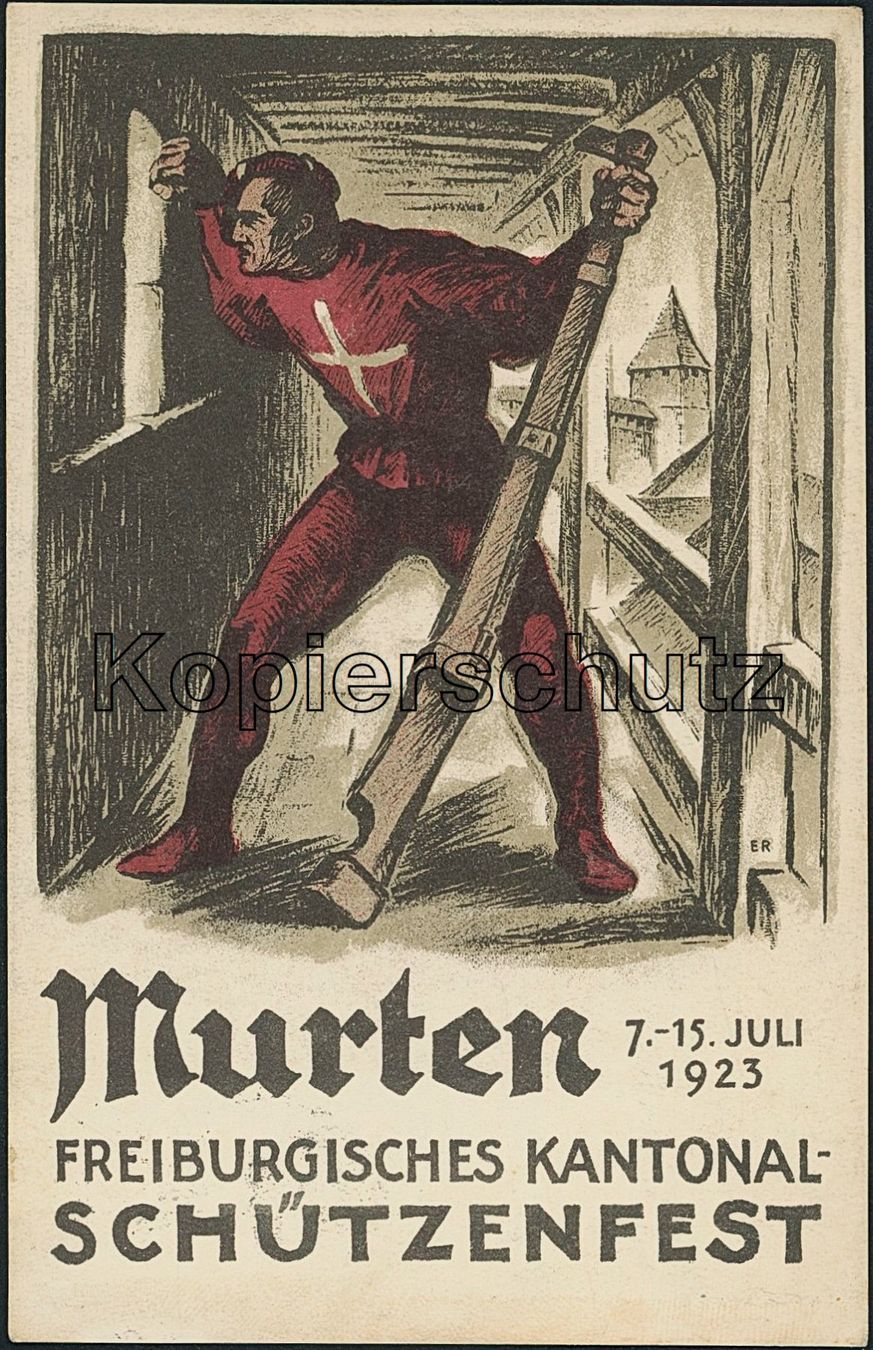 Cartoline postali: FR Murten - Morat - Litho - Sport - Schiessen – Nuovo (secondo la descrizione) da Schindellegi venduto da dolpitz