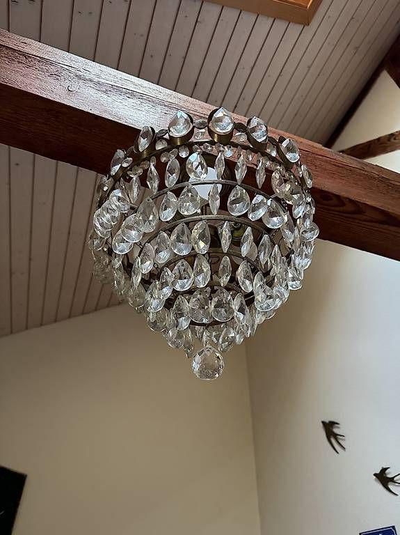 Lampadari & plafoniere: Wunderschöne antike Deckenleuchte Lüster Lampe Kristall – Usato da Basel venduto da Joshy03 3