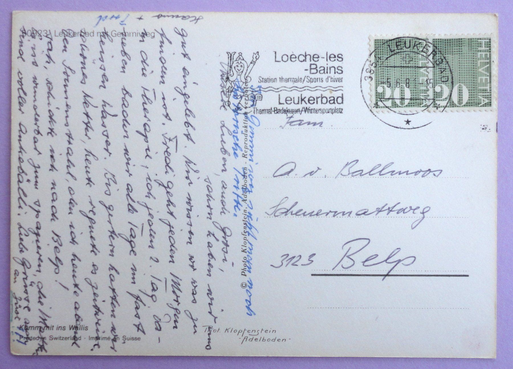 Cartes postales: Leukerbad mit Gemmiweg – D'occasion à Fétigny par Billy2miny 1