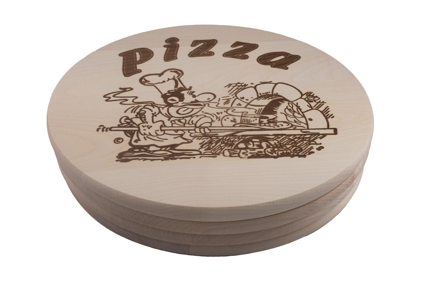 Piatti: Pizzateller "Pizzabäcker"  30cm Ahornholz Natur – Nuovo e nell'imballaggio originale da Pfäffikon ZH venduto da justnatur 6