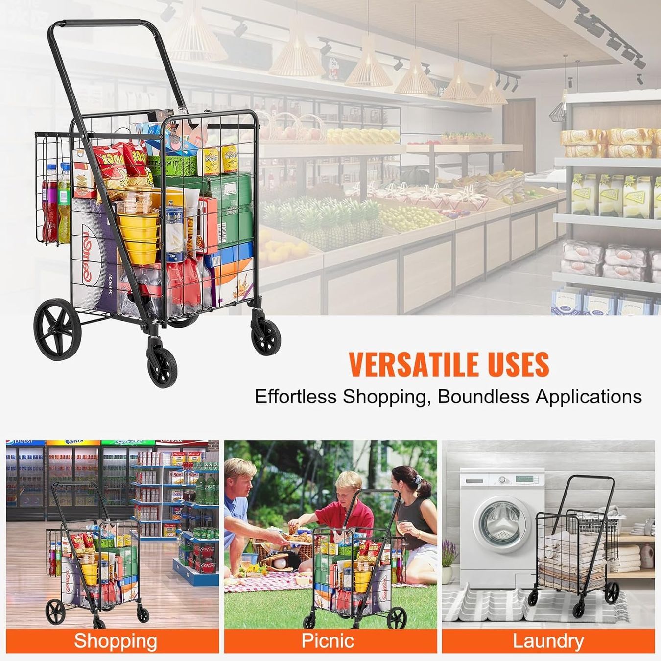Autres articles pour la maison: VEVOR Einkaufstrolley Klappbar 50kg – Neuf avec emballage d'origine à Bottighofen par zaap 8