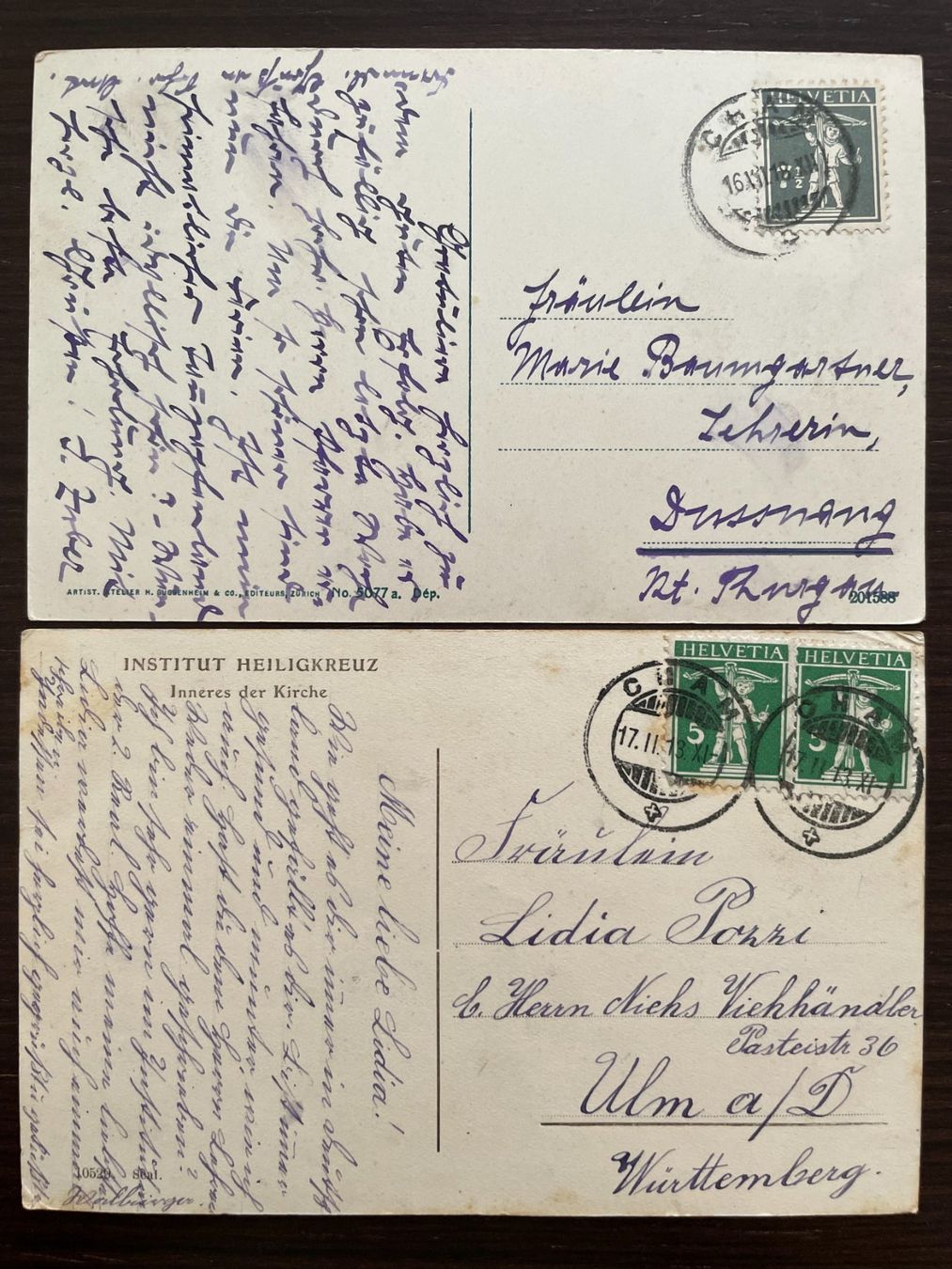 Cartoline postali: CHAM Rathaus, Kirche, Schloss, Heiligkreuz, 8 Ansichtskarten – Usato da Wald ZH venduto da TLILEF 4