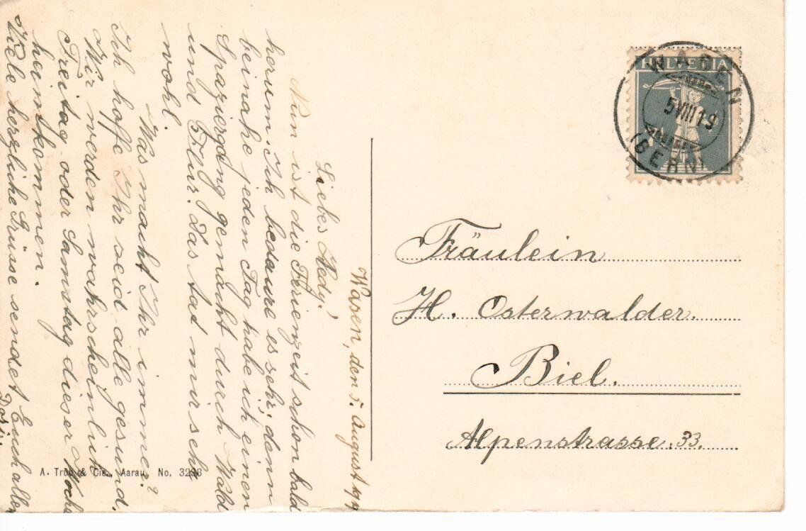 Ansichtskarten: Wasen i. E. 1919 – Gebraucht aus Wolhusen von Curver9 1